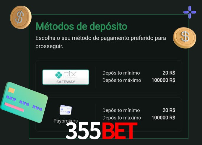 O cassino 355Bet oferece uma grande variedade de métodos de pagamento